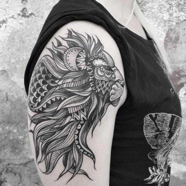 Tatuaje Dotwork León por Zmierzloki tattoo