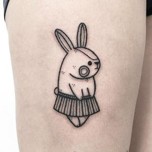 Tatuaje de conejo kawaii de Hugo.  #kanin #rabbit # cute #kawaii #Hugo #bunnytattoo
