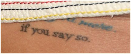 Lea Michele - Tatuaje de las últimas palabras de Cory