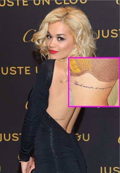 Rita Ora Tattoo: ama a todos, cree en una pareja, no le hagas nada malo a nadie