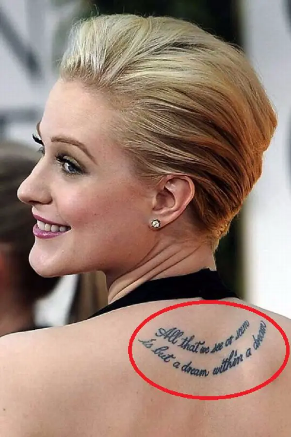 Tatuaje en la espalda de Evan Rachel Wood
