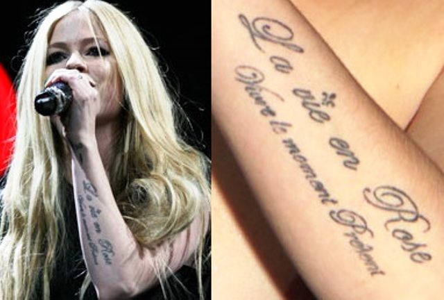 El tatuaje más grande de Avril Lavigne