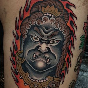 Tatuaje de Sven Anholt #SvenAnholt #Anholttattoo #fudo #fudomyoo #japanese #fire #good #ornamental #krone #jewellery #demon