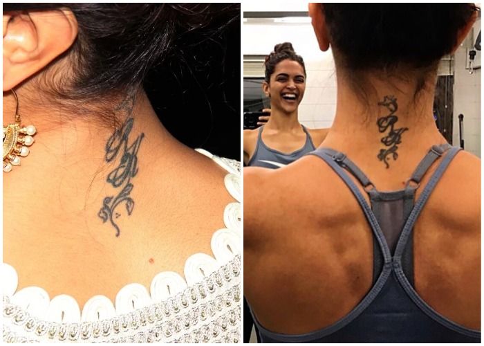 Deepika Paduone tatuaje en el cuello