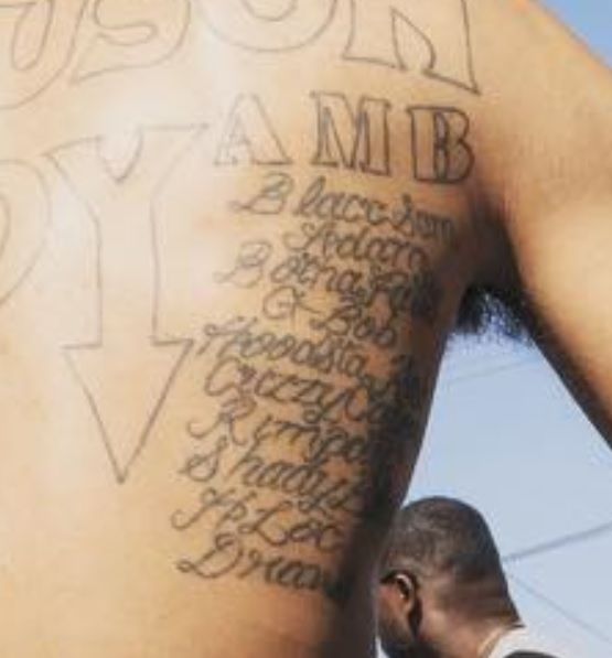 Nipsey Hussle - Lista de nombres de tatuajes