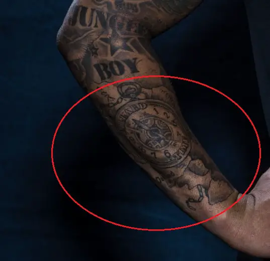 Tatuaje del reloj de Damian Lillard