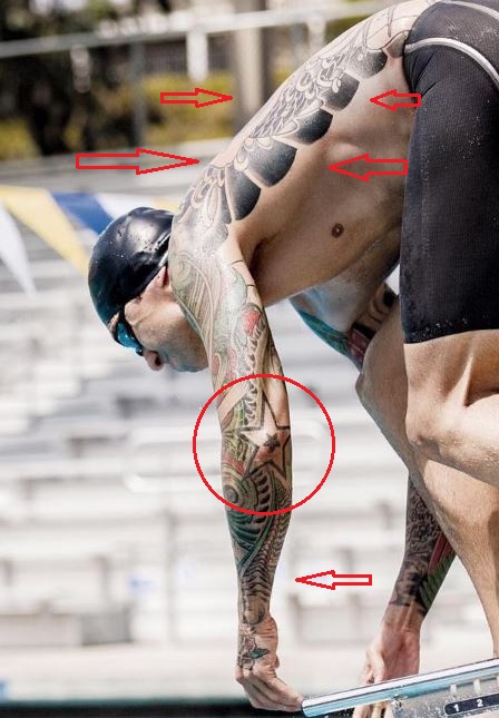 Anthony Ervin estrellas tatuaje escamas