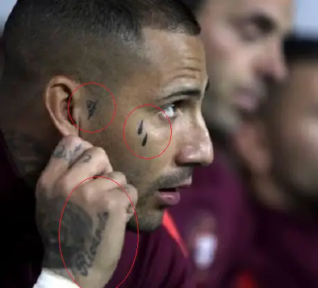 Ricardo Quaresma lágrimas número nombre tatuaje