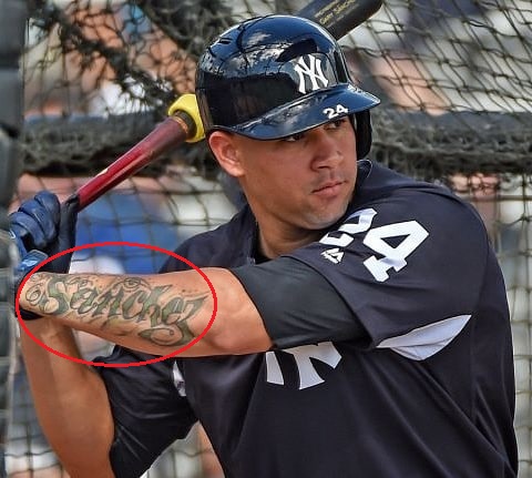 Gary Sanchez Tatuaje del brazo izquierdo de Sanchez