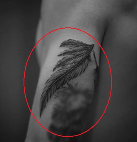 Tatuaje de plumas de Jack Gilinsky