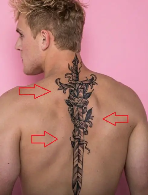 Tatuaje de espada de Jake Paul