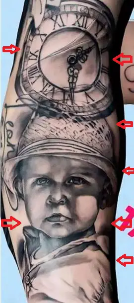 Tatuaje de reloj de retrato de Toni Kroos