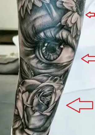 Tatuaje de flor de ojo de Toni Kroos 1