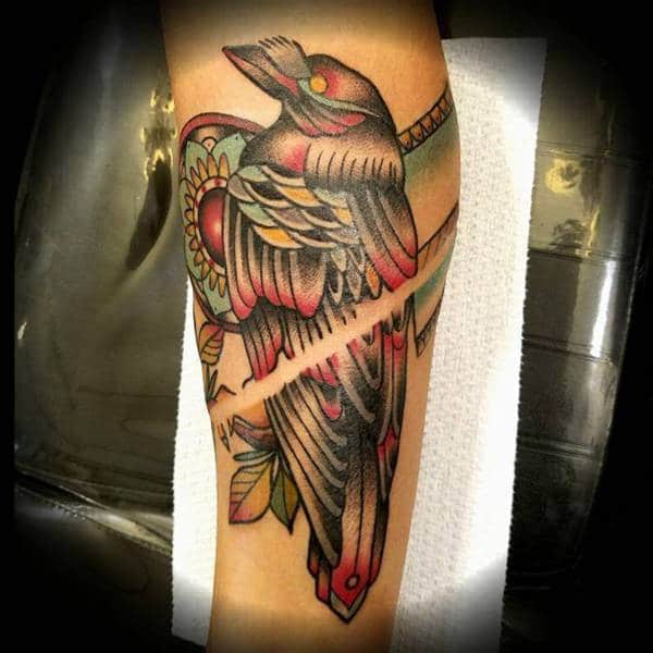 tatuaje de cuervo