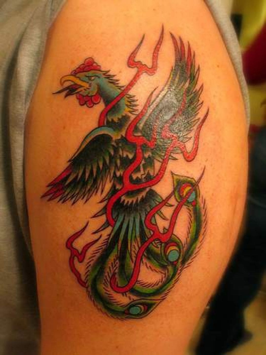 Tatuaje japonés de ave fénix