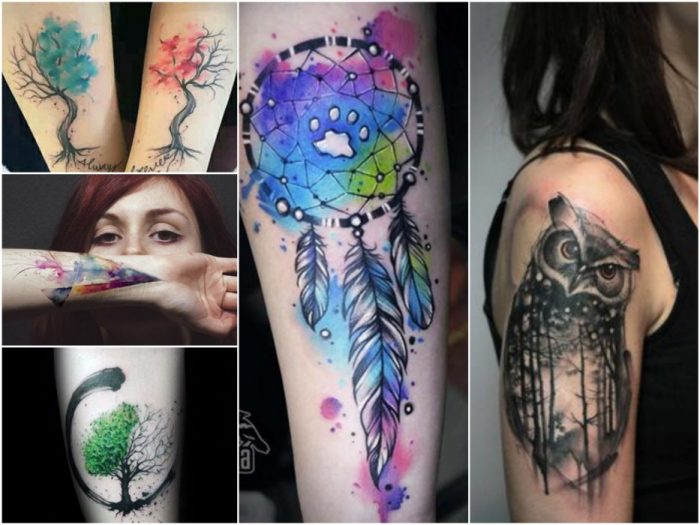 Tatuaje de acuarela para mujer - Tatuajes de mano de acuarela - Tatuaje de mano para mujer