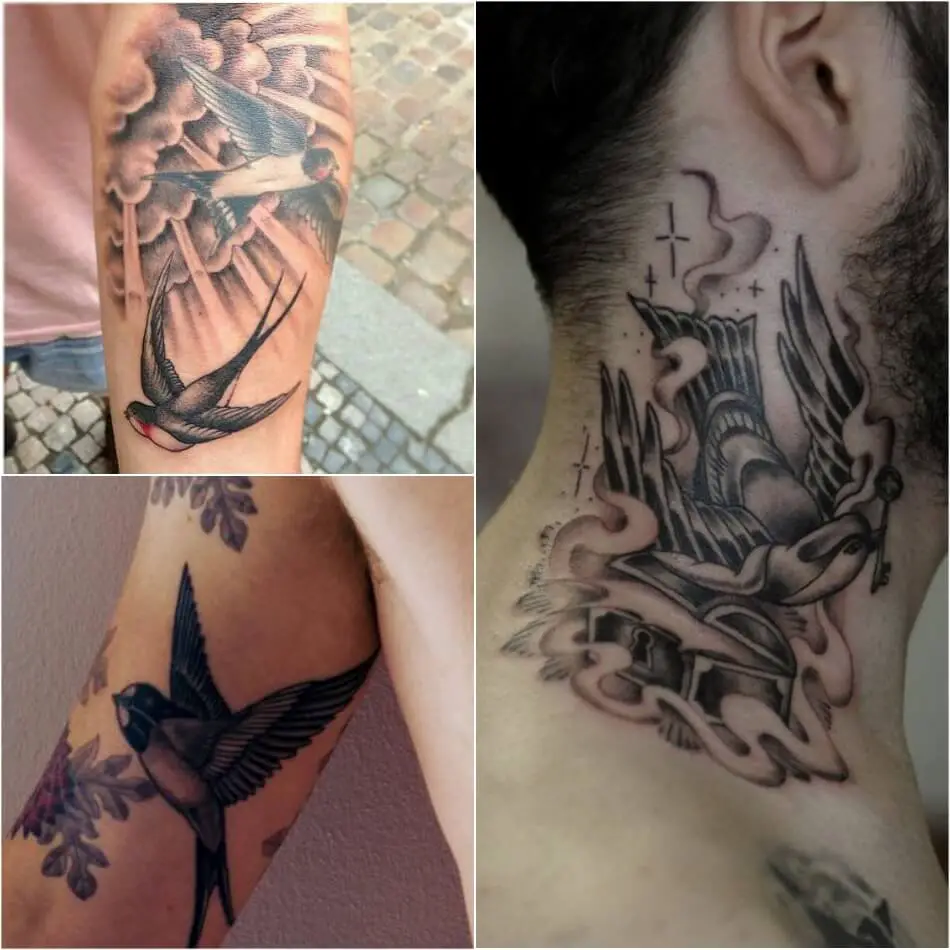 Tatuajes de golondrinas para hombres - Tatuajes de golondrinas para hombres - Bocetos de tatuajes de golondrinas para hombres