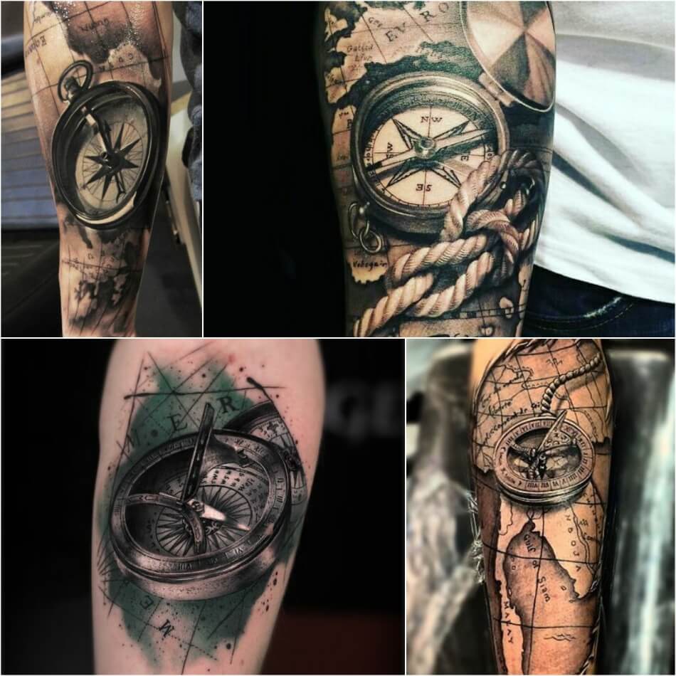 Tatuaje para hombres Significado - Tatuajes para hombres para significado - Tatuaje de brújula para hombres 