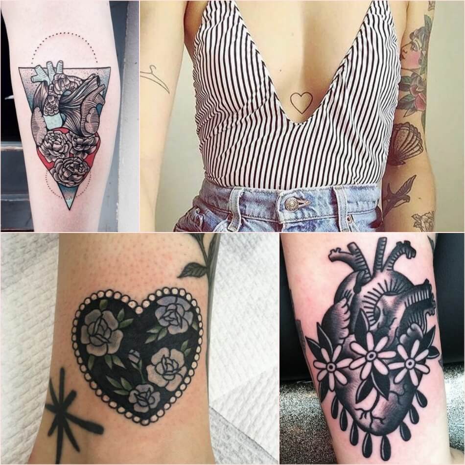 Tatuaje de corazón - Tatuaje de corazón para mujer - Tatuaje de corazón para niñas