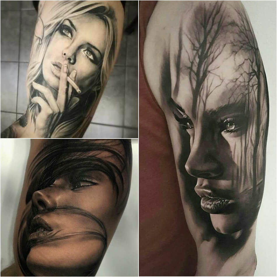Tattoo Girl - Tatuaje con una chica para hombres - Tatuaje de hombre con una chica